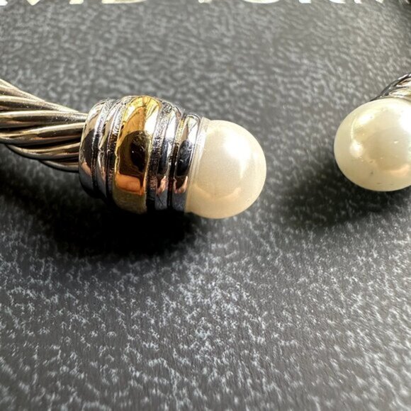 David Yurman Cable Classics Pearls & 14K Gold 7mm Cable Cuff Bracelet - Picture 5 of 5